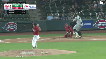 Tony Blanco Jr. homers (1) on a fly ball to center field. Axiel Plaz scores.