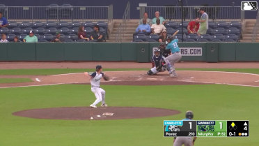 Junior Perez singles on a sharp line drive to left fielder Ben Gamel. LaMonte Wade Jr. scores.