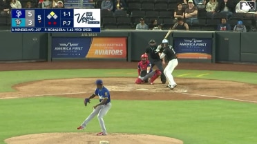 Joey Meneses singles on a ground ball to center fielder Ben Ross. Henry Bolte scores.
