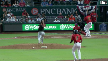 Deyvison De Los Santos homers (1) on a line drive to left center field. Jared Serna scores. Andrew Pintar scores.