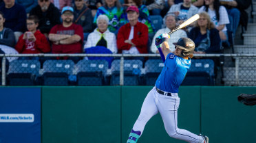 Luis Suisbel doubles (21) on a line drive to right fielder Cam Maldonado. Austin St. Laurent scores.