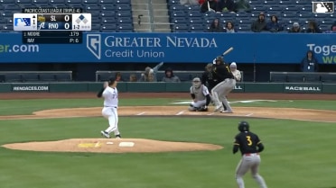 Christian Moore singles on a sharp line drive to left fielder Jack Hurley. Nelson Rada scores.