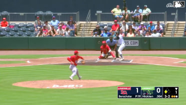 Brewer Hicklen reaches on a fielding error by shortstop Elly De La Cruz. Brett Wisely scores.