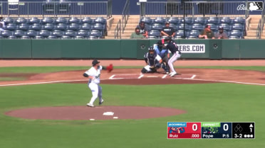 Esteury Ruiz homers (1) on a fly ball to left center field.