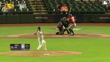 Tyler Freeman out on a sacrifice fly to right fielder Aaron Zavala. Adael Amador scores.
