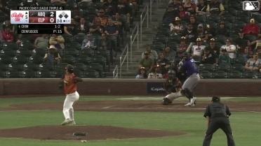 Blaine Crim singles on a sharp ground ball to right fielder Nick Solak. Cole Carrigg scores. Sterlin Thompson to 3rd.