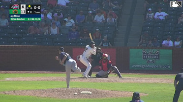 Brian Sanchez homers (1) on a fly ball to right center field. Jared Jones scores.