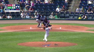 Matt Rudick singles on a line drive to right fielder Skyler Messinger. Jose Ramos scores. JT Schwartz to 3rd.