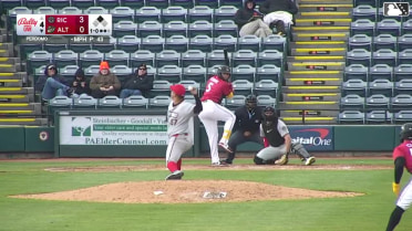 Omar Alfonzo singles on a line drive to right fielder Jack Payton. Jesus Castillo scores.