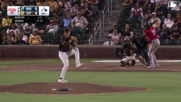 Kristian Robinson reaches on a fielding error by third baseman Marcos Castañon. Andrew Velazquez scores.