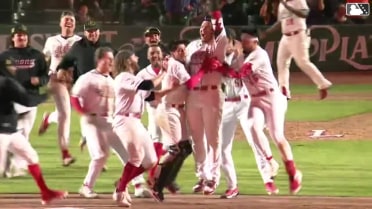 Thayron Liranzo lines a walk-off double to left field