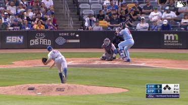 Aaron Sabato homers (24) on a line drive to left field.