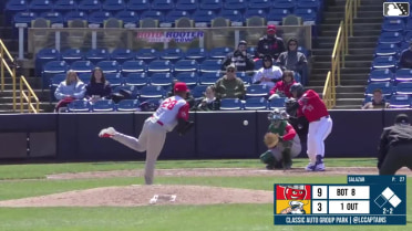 Dean Curley triples (1) on a fly ball to left fielder Alex McCoy, deflected by center fielder Jake Cunningham. Luke Hill scores. Anthony Silva scores.