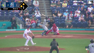 Daniel Lopez doubles (4) on a ground ball to right fielder Abraham Nunez. Stone Russell scores. JC Vanek scores.