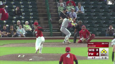 Tayden Hall hit by pitch. Josh Adamczewski scores. Eric Bitonti to 3rd. Juan Baez to 2nd.