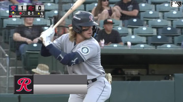 Colin Davis doubles (4) on a line drive to left fielder Jared Oliva. Victor Labrada scores.