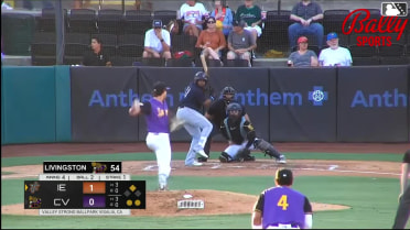 Starlin Aguilar doubles (14) on a sharp line drive to right fielder Adriel Radney. Grant Jay scores.