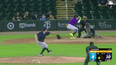 Byron Chourio singles on a fly ball to center fielder JoJo Jackson. Jayson Bass scores.