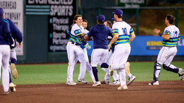 Carter Dorighi singles on a ground ball to left fielder Clayton Gray. Cesar Quintas scores.