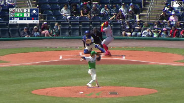 Raylin Heredia homers (3) on a fly ball to left center field. Aroon Escobar scores.