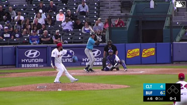 Nolan Jones homers (9) on a fly ball to left center field.