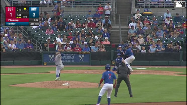Owen Miller doubles (11) on a line drive to left fielder Rafael Lantigua. James Triantos scores.