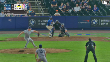 MJ Melendez doubles (7) on a sharp line drive to left fielder David Fry. Vidal Bruján scores. Ronny Mauricio to 3rd.
