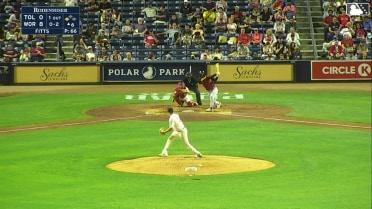 Richard Fitts fans his sixth batter