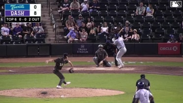 Hemmanuel Rosario homers (2) on a fly ball to left field. Justin Thomas Jr. scores. Caden Powell scores.