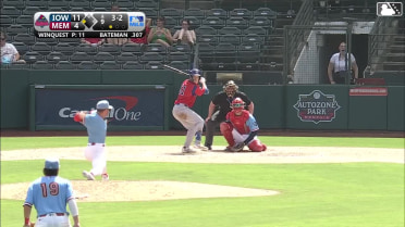 Brett Bateman homers (3) on a fly ball to center field. Ben Cowles scores.