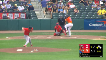 Jackson Hornung doubles (11) on a sharp line drive to center fielder Nelly Taylor. Hedbert Perez scores.