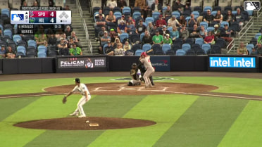 Tommy Hopfe homers (10) on a fly ball to left center field.