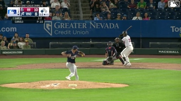 Aramis Garcia triples (1) on a line drive to center fielder Gilberto Celestino. Jose Fernandez scores.