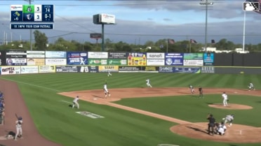 Dylan Jasso turns an athletic double play
