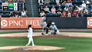 Heston Kjerstad singles on a sharp line drive to center fielder Kenedy Corona. Enrique Bradfield Jr. scores. Heston Kjerstad out at 2nd on the throw, center fielder Kenedy Corona to third baseman Jonathan Ornelas to second baseman Marco Luciano. Jeremiah Jackson to 3rd.