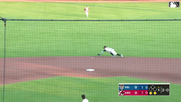 Michael Arroyo makes a stop up the middle