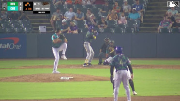 Andy Perez singles on a sharp line drive to center fielder Tavian Josenberger. Cole Messina scores. GJ Hill scores.