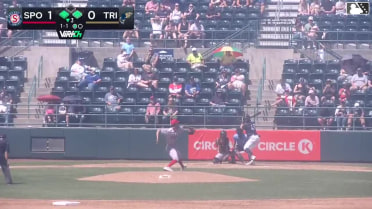 Caleb Bartolero singles on a line drive to center fielder Robert Calaz. Johan Macias scores. Adrian Placencia to 2nd.