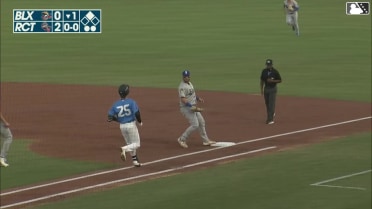 Tucker Flint doubles (1) on a sharp line drive to shortstop Jesús Made, deflected by center fielder Dasan Brown. Gustavo Campero scores. Nick Rodriguez scores.