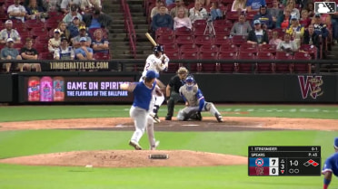 Sawyer Strosnider triples (2) on a sharp line drive to center fielder Leonel Espinoza. Juan Baez scores. Blayberg Diaz scores.