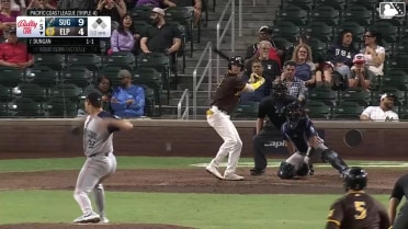 Clay Dungan singles on a line drive to right fielder Joey Loperfido. Marcos Castañon scores.
