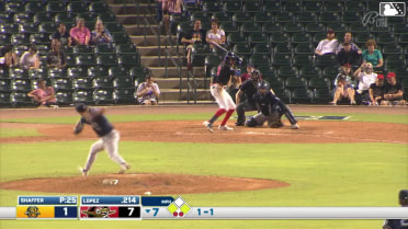 Daniel Lopez singles on a line drive to right fielder Angel Mateo. Connor Rasmussen scores. Jhonayker Ugarte to 3rd.