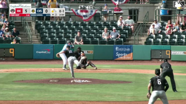 Brendan Summerhill doubles (6) on a line drive to left fielder Marco Argudin. J.D. Gonzalez scores.