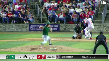 Luke Dickerson doubles (1) on a sharp line drive to left fielder Caden Merritt. Yeremy Cabrera scores. Ronny Cruz scores.