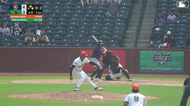 Nicandro Aybar doubles (1) on a line drive to left fielder Brian Sanchez. Ryan McCoy scores. Noah Myers scores.
