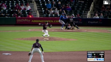 Noah Miller triples (1) on a line drive to right fielder Charlie Condon.