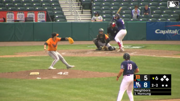 Jackson Hornung doubles (3) on a line drive to center fielder Brandon Butterworth. Jay Harry scores. Eddie Micheletti Jr. scores. Jackson Hornung out at 3rd on the throw, center fielder Brandon Butterworth to third baseman Carter Young.