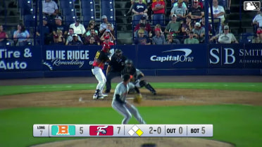 Alex Binelas homers (25) on a fly ball to center field. Luke Ritter scores.