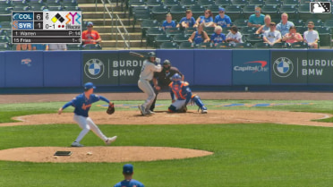 Dayan Frias singles on a ground ball to right fielder Jose Ramos. Alfonsin Rosario scores.