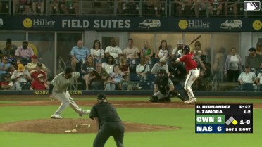 Freddy Zamora homers (2) on a line drive to left center field. Jeferson Quero scores.